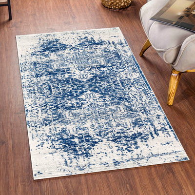 Tapis Vintage Oriental Bleu/Blanc Syracusa