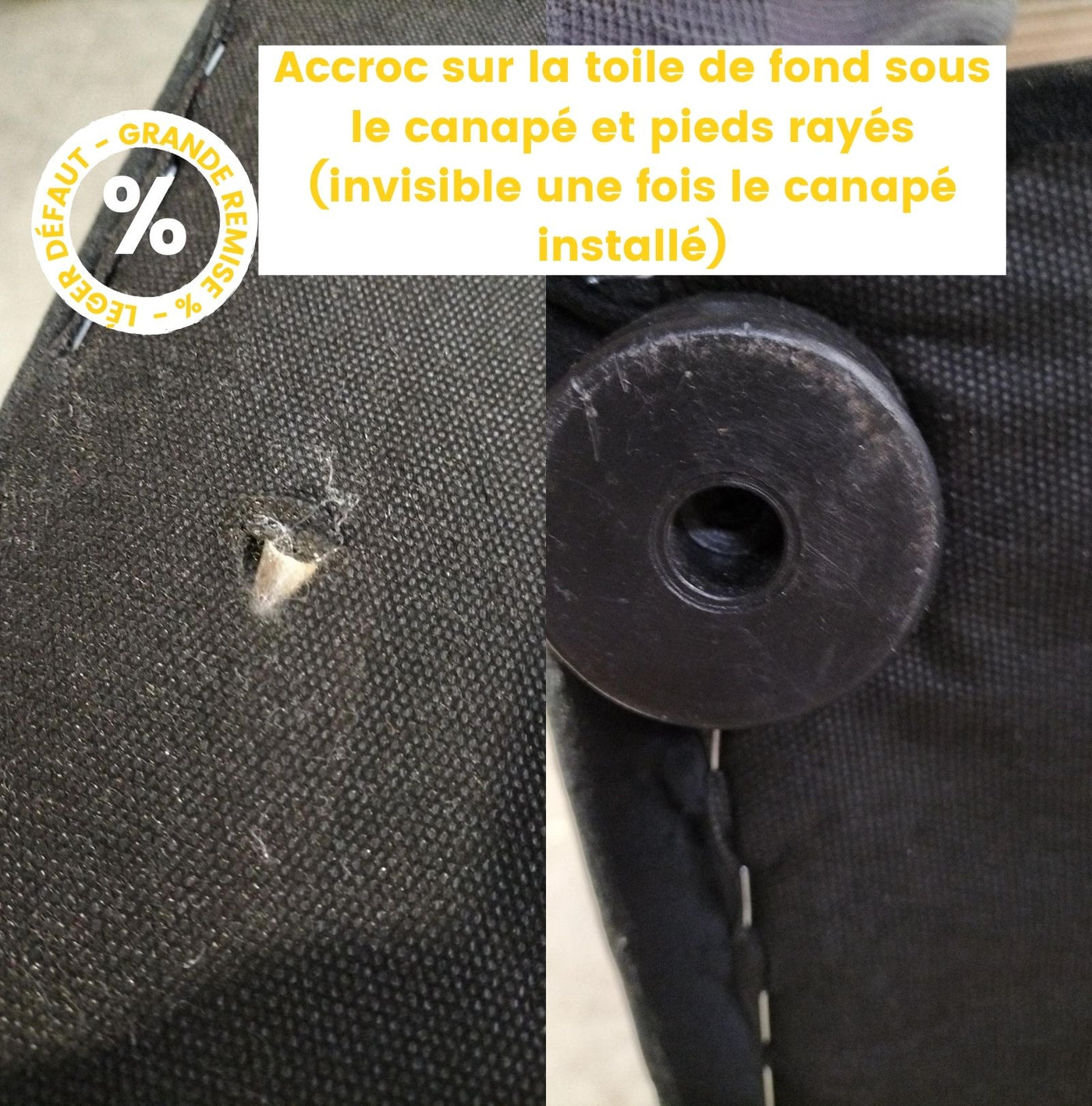 Canapé d'angle reversible 5 places MILEY Micadoni noir