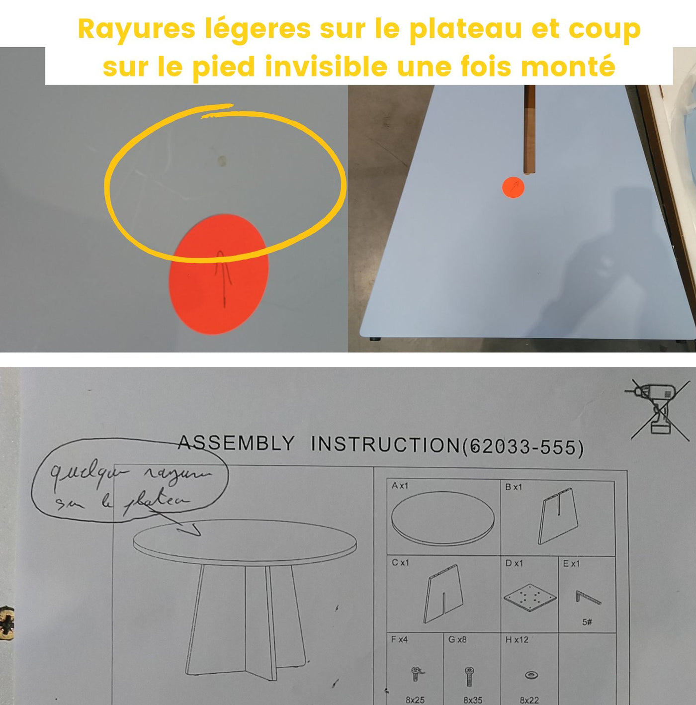 Table à manger DRAWER Bootcut 4 personnes ronde en bois bleu