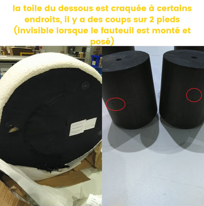 Fauteuil HONOLULU accoudoir gauche en tissu bouclette Drawer- Léger défaut