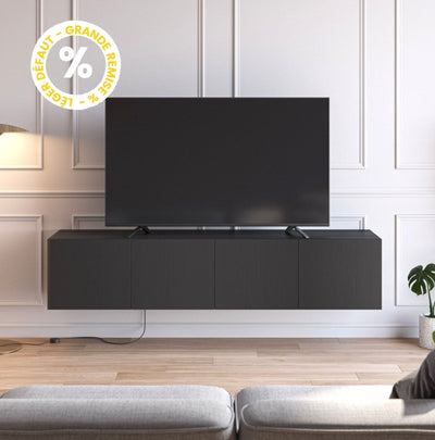 Meuble TV suspendu DRAWER Nexa 4 portes en bois L180cm