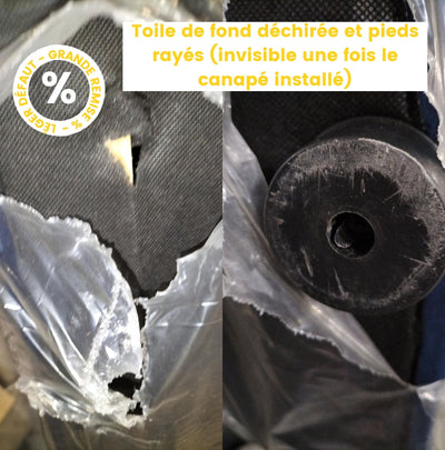 Canapé panoramique 5 places MILEY Micadoni bleu roi