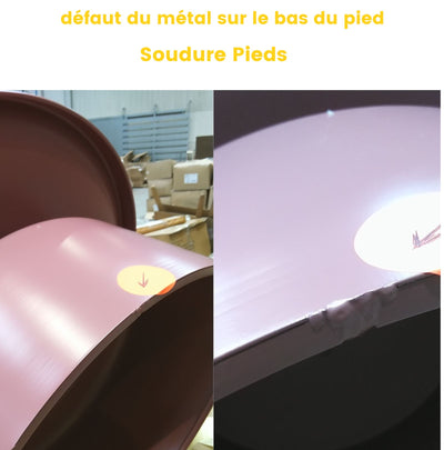 Table basse design ronde en métal Rose Drawer- Léger défaut