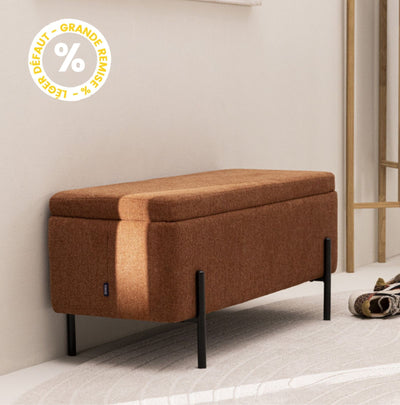 Banc coffre DRAWER en tissu et métal L100cm