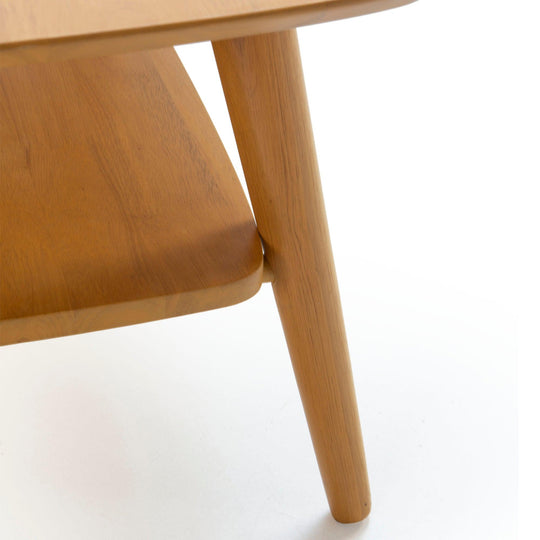 Table basse rectangulaire, bois massif couleur chêne, 100 cm longueur