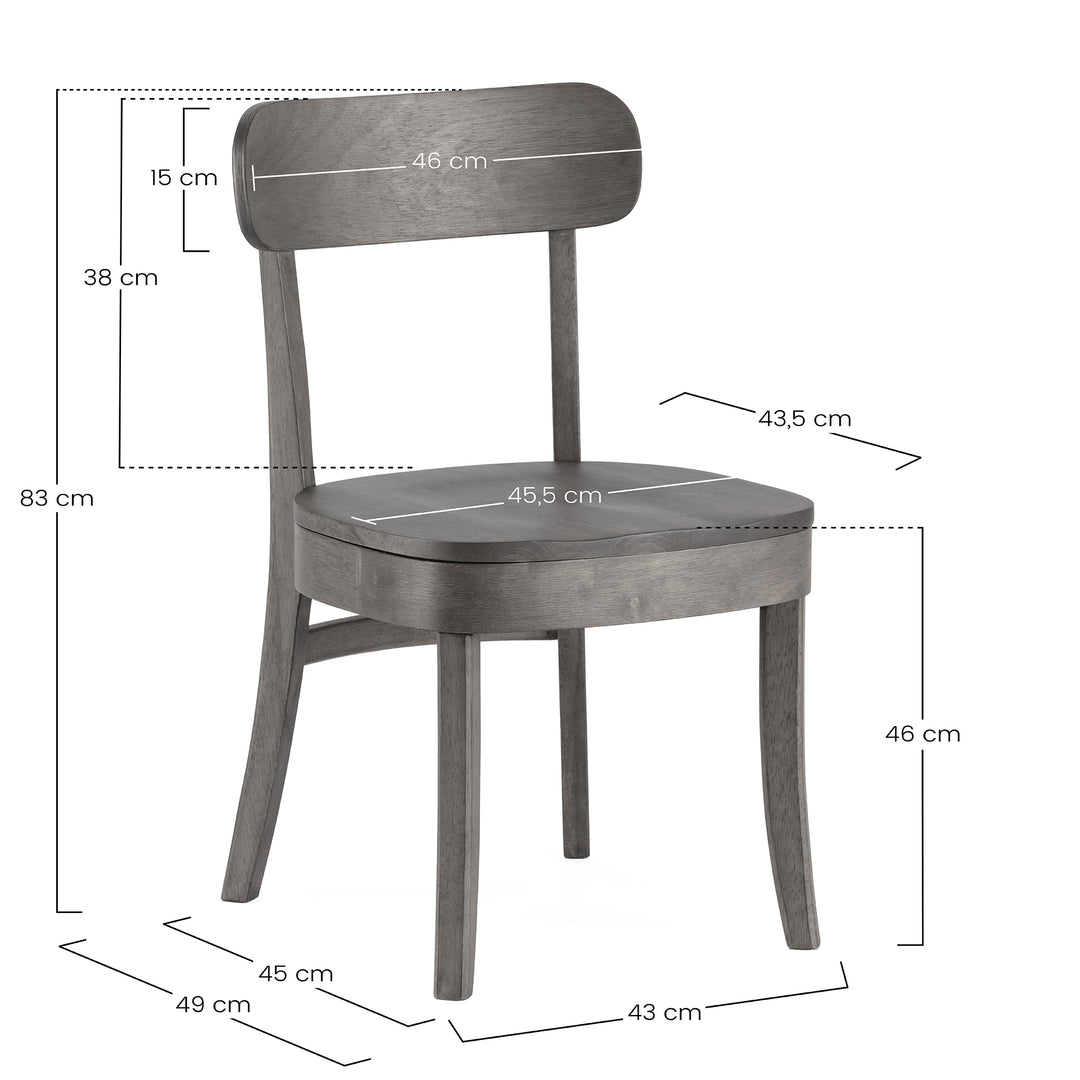 Lot de 2 chaises sillas bois foncé