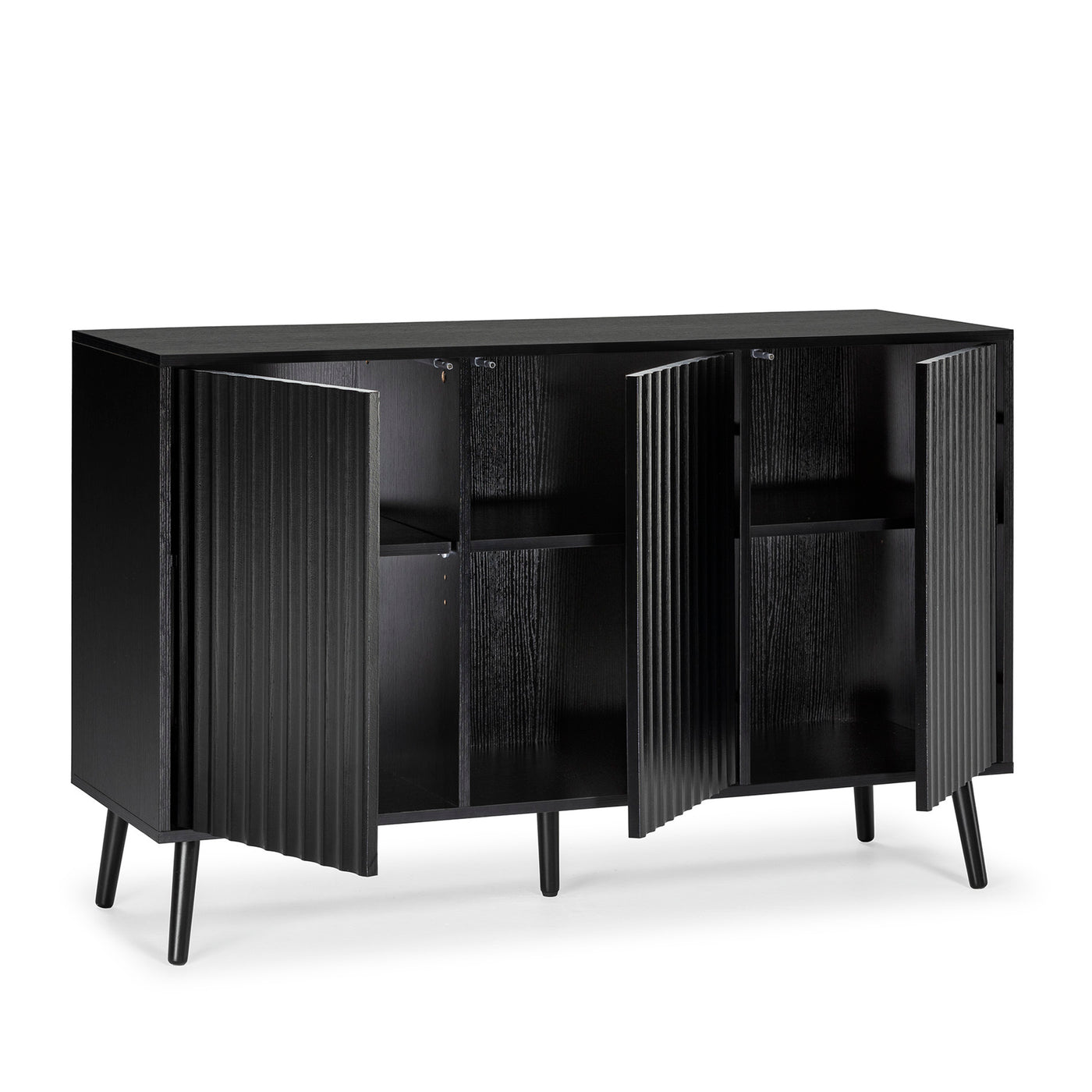 Buffet 3 portes, coloris noir, largeur 120 cm Lluvia