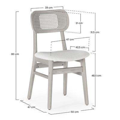 Lot de 2 chaises Boira en chêne effet tissu mouton