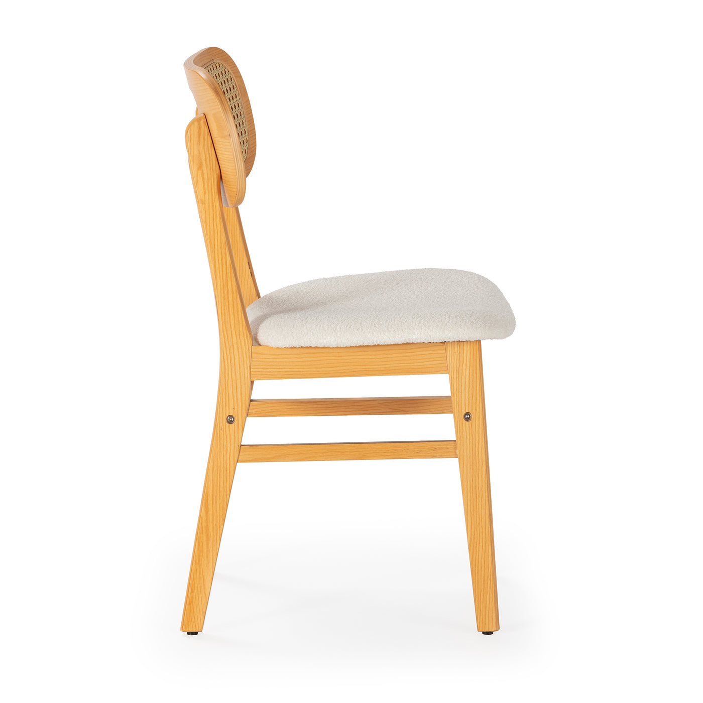 Lot de 2 chaises Boira en chêne effet tissu mouton