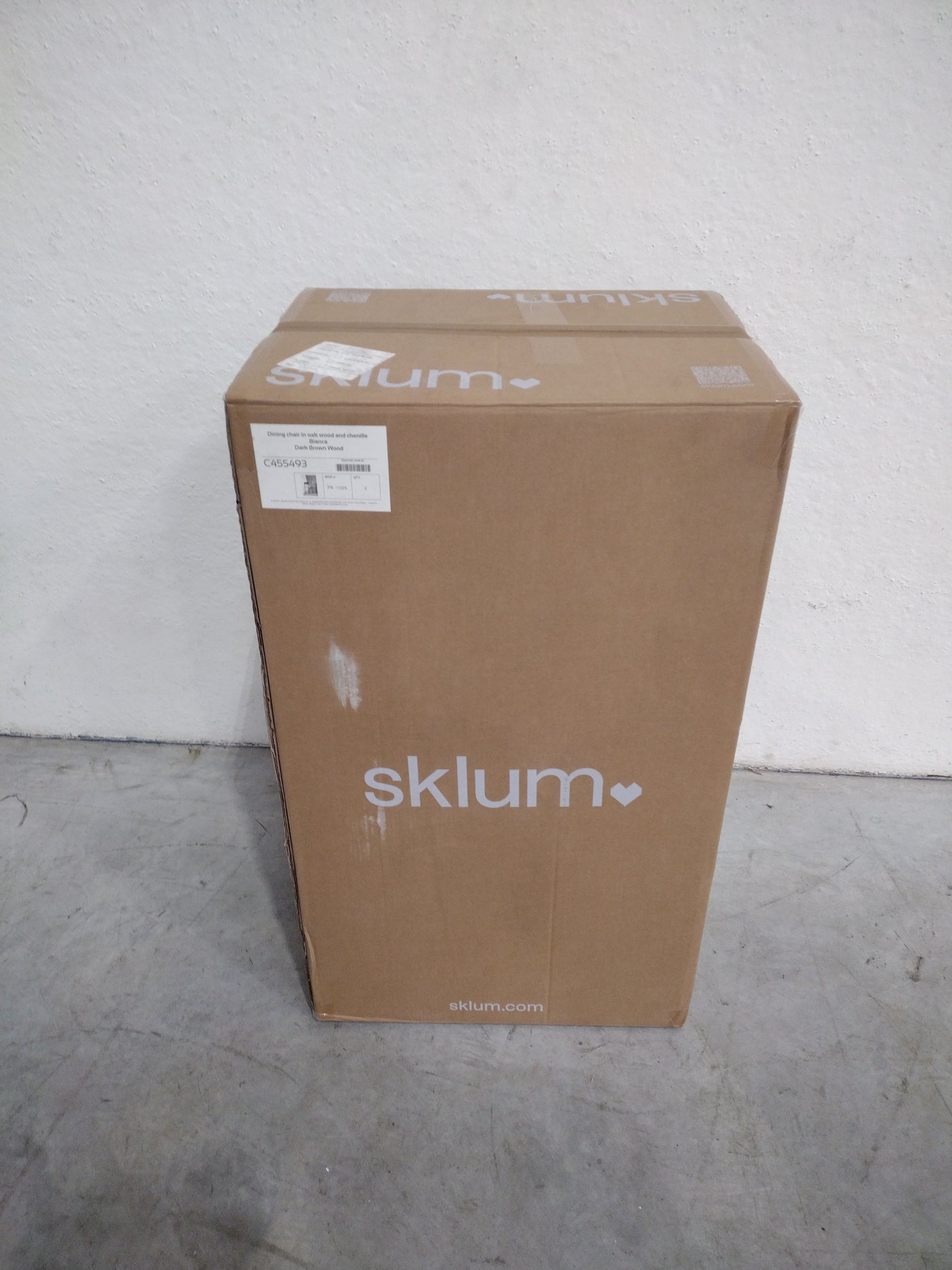 Lot de 2 chaises SKLUM de salle à manger rembourrées en chêne Bianca