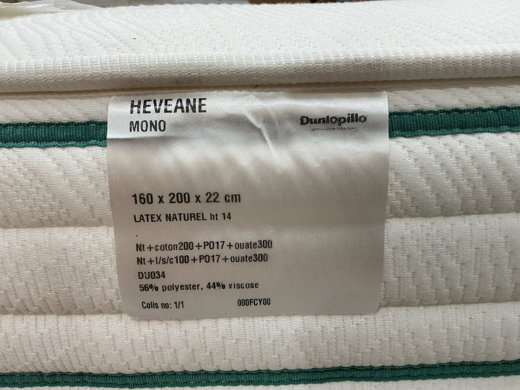 Matelas DUNLOPILLO latex naturel Hévéane 160x200cm