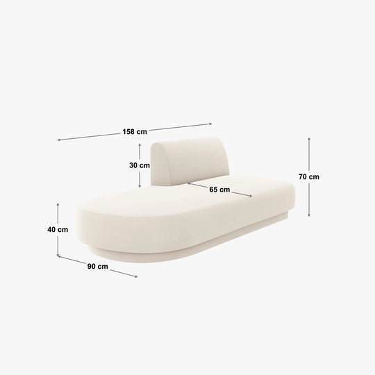 Méridienne MICADONI Miley en tissu chenille beige