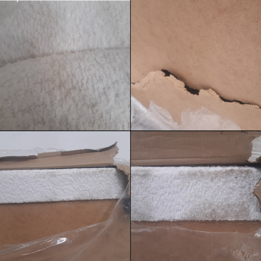 Canapé convertible ELTAP Denvers 2 places en tissu blanc avec coffre de rangement