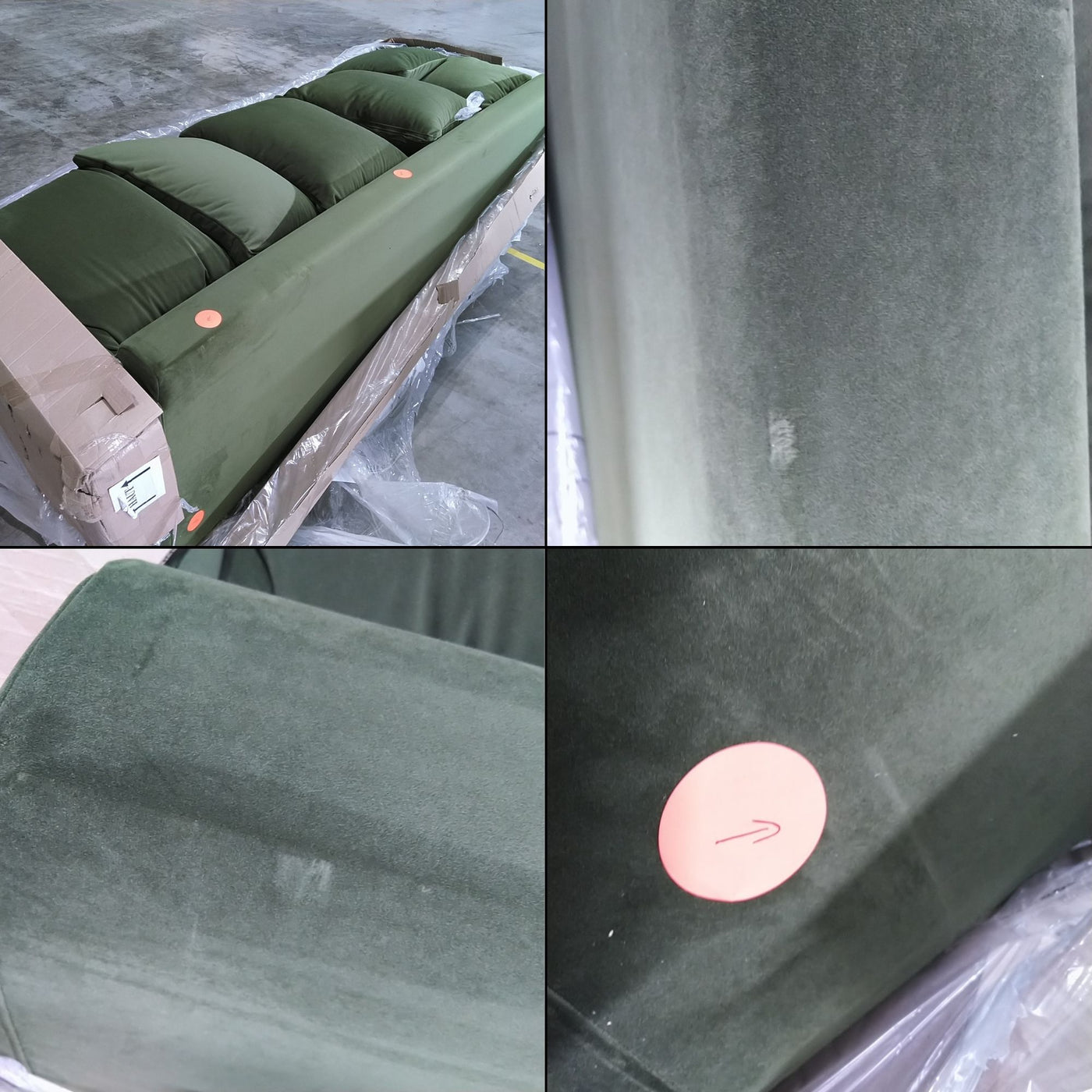 Canapé convertible Drawer Villabon 4 places en velours Vert olive