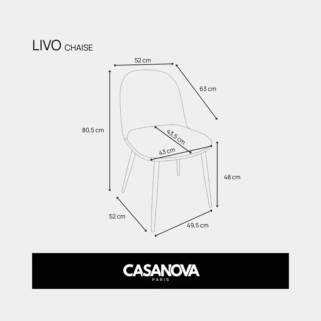 Lot de 4 chaises CASANOVA Livo beige