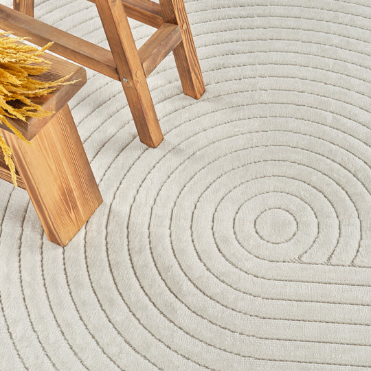 Tapis d'Intérieur/Extérieur Scandinave Moderne Blanc  Kaysa