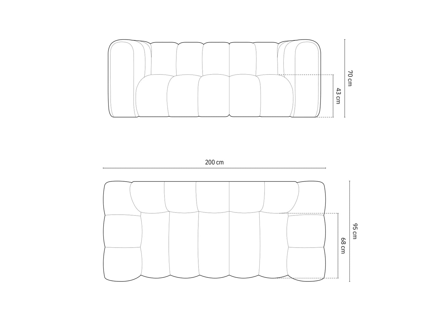 Canapé MICADONI Lupine 2 places en Velours Corail