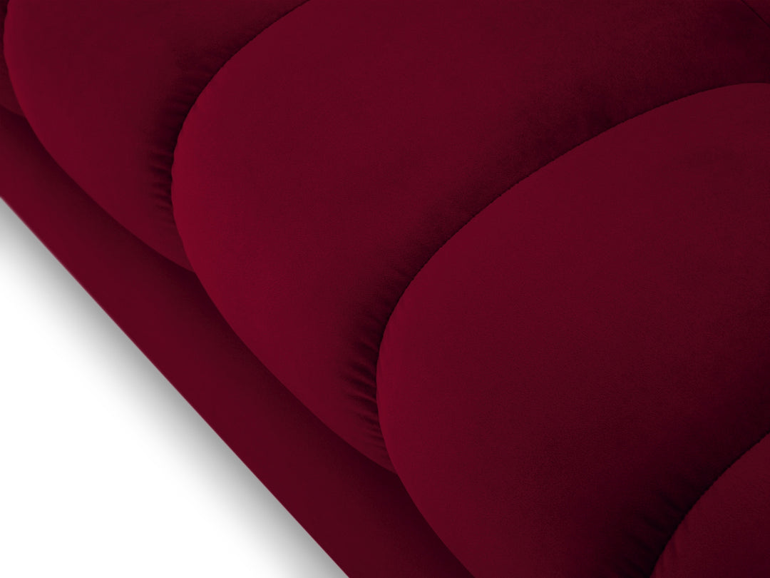 Canapé d'angle droit MICADONI Mamaia 5 places en Velours Rouge