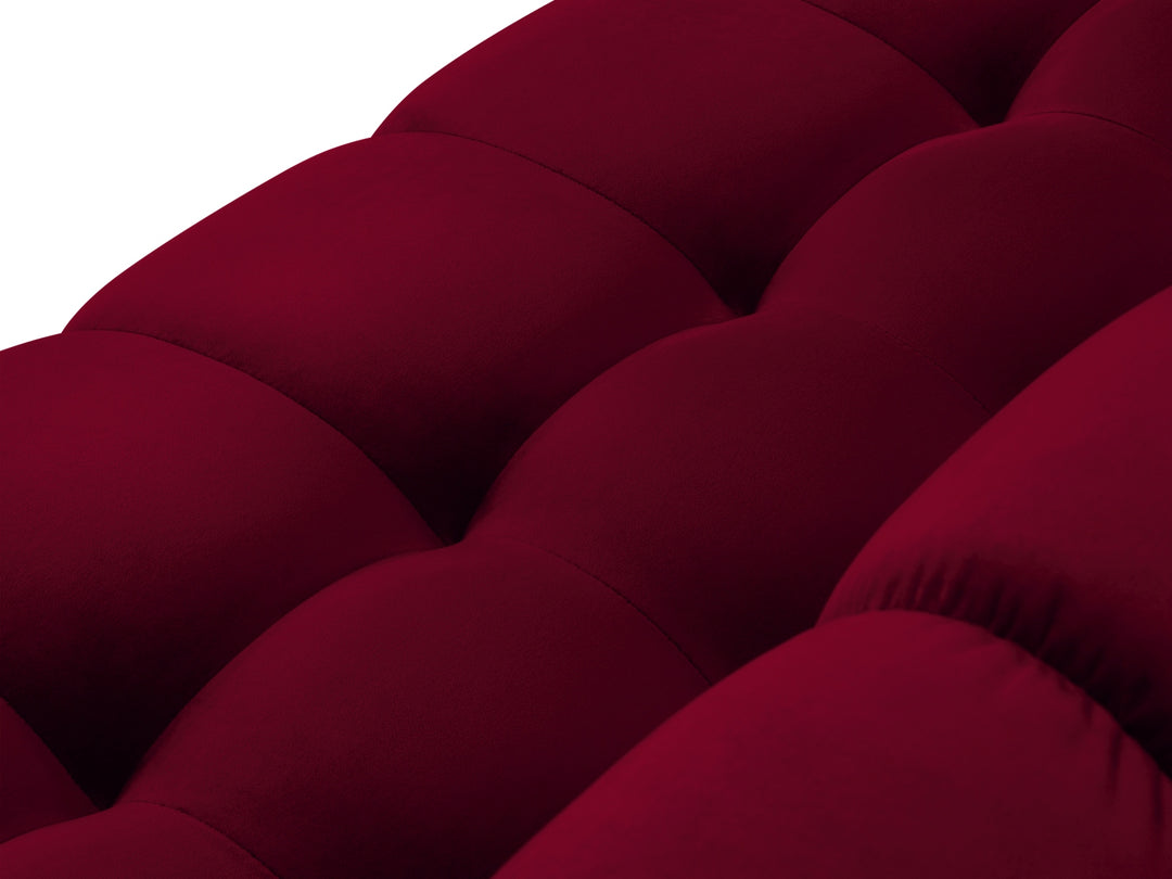 Canapé d'angle droit MICADONI Mamaia 5 places en Velours Rouge