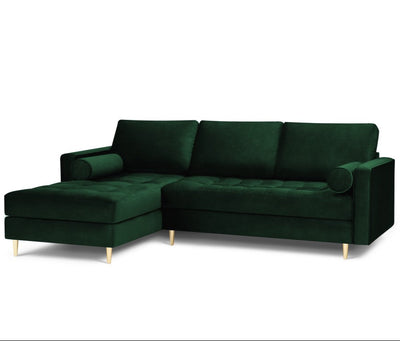 Canapé d'angle 4 places SANTO Milo Casa vert bouteille - Léger défaut