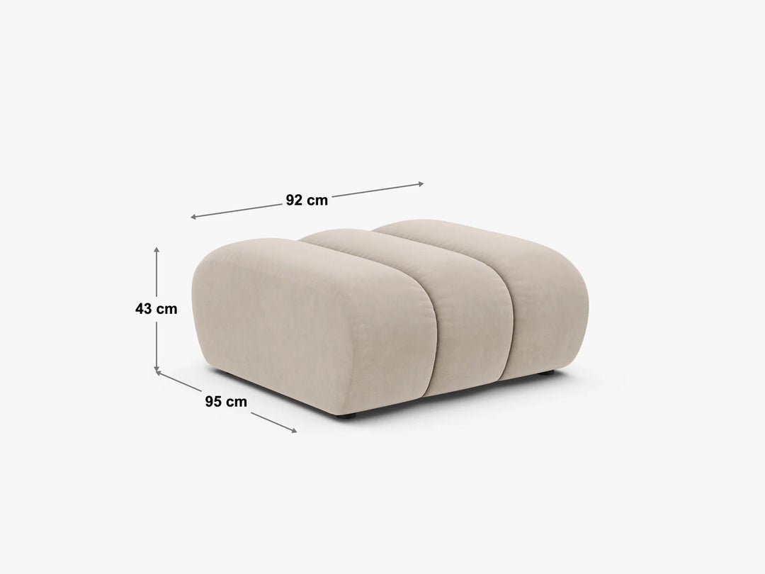 Pouf MICADONI Lupine en tissu bouclé beige