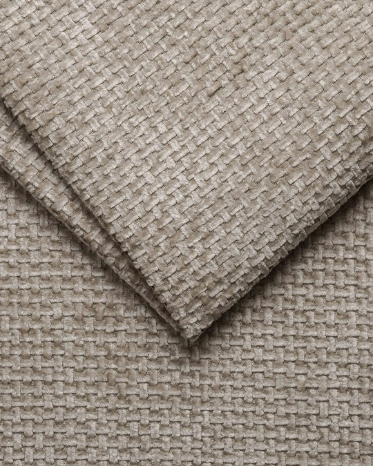 Canapé fixe MICADONI Lupine 4 places en tissu chenille beige foncé