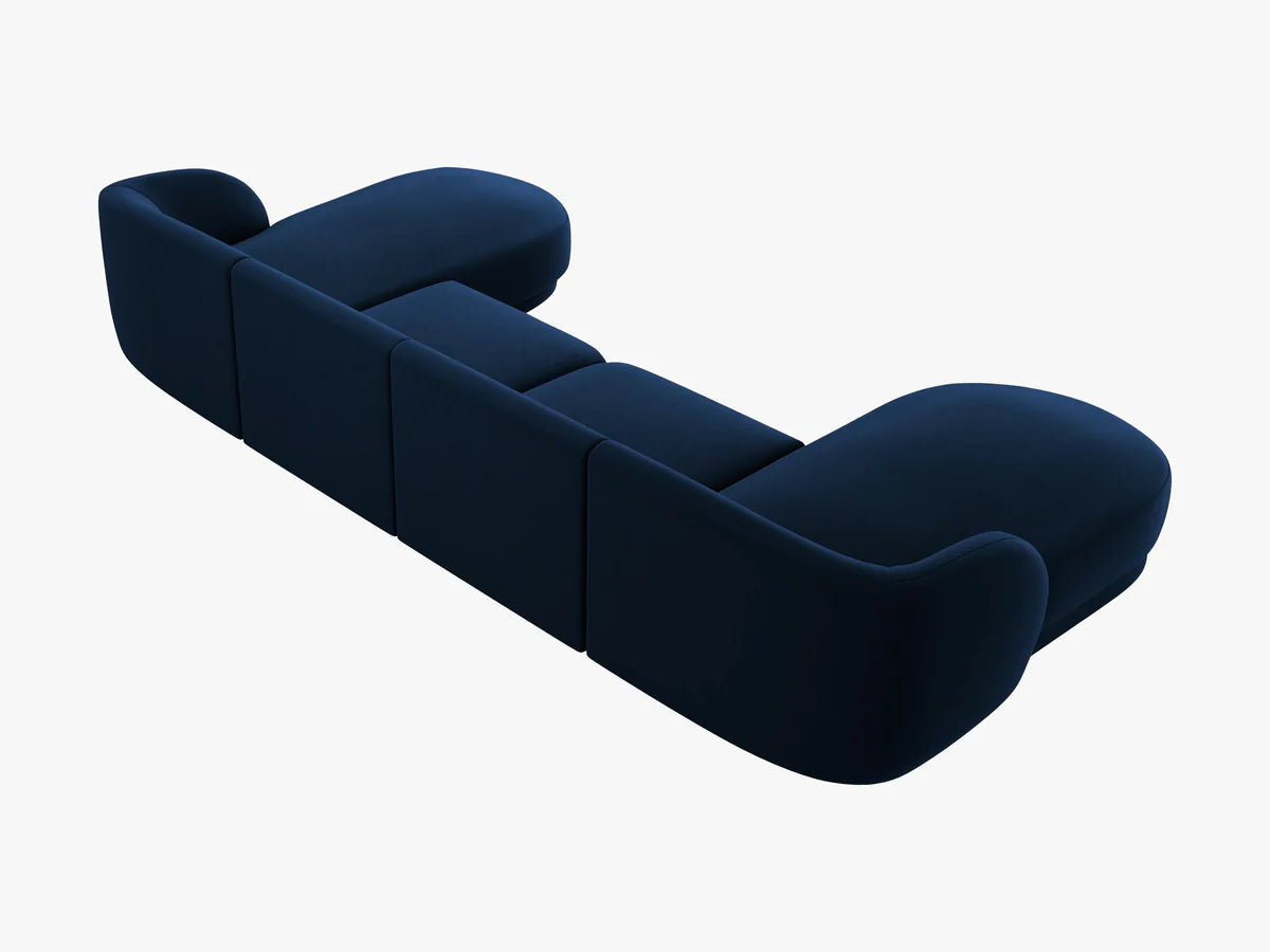 Canapé panoramique 5 places MILEY Micadoni bleu roi