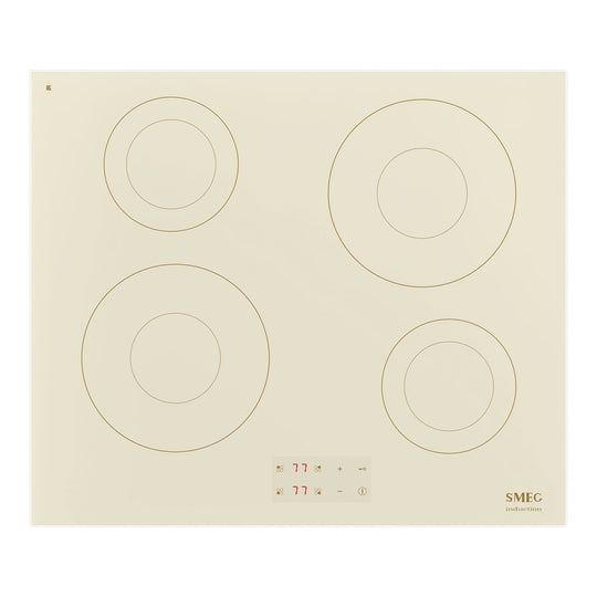 Plaque de cuisson à induction 4 foyers SMEG SI2641DP 60 cm Crème
