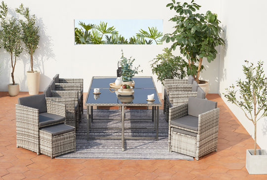 Salon de jardin miami Gris et gris