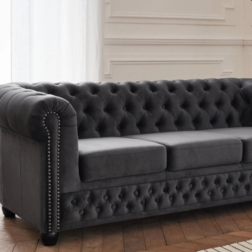 Canapé BESTMOBILIER William Chesterfield droit fixe