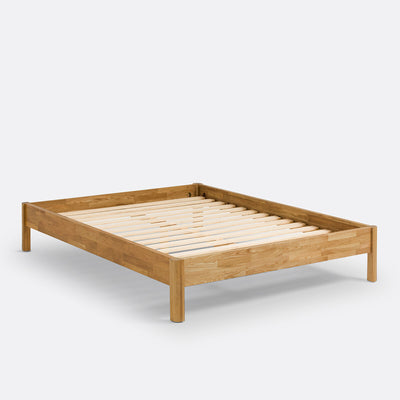 Lit en chêne massif 160x200cm abouté avec sommier, Zulda La Redoute Interieurs