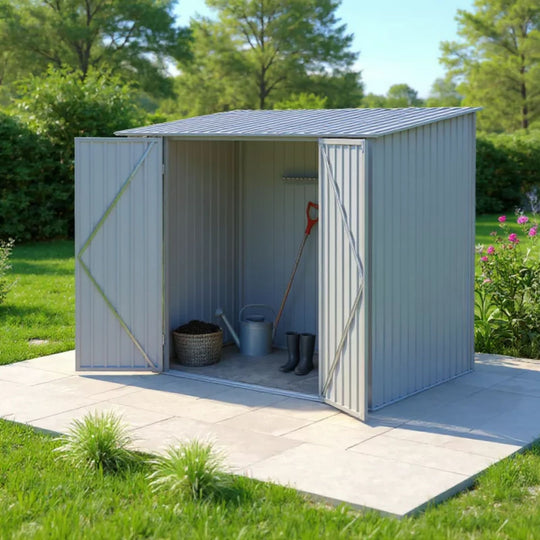 Abri de jardin métal monopente Bois vieilli 3,3 m²