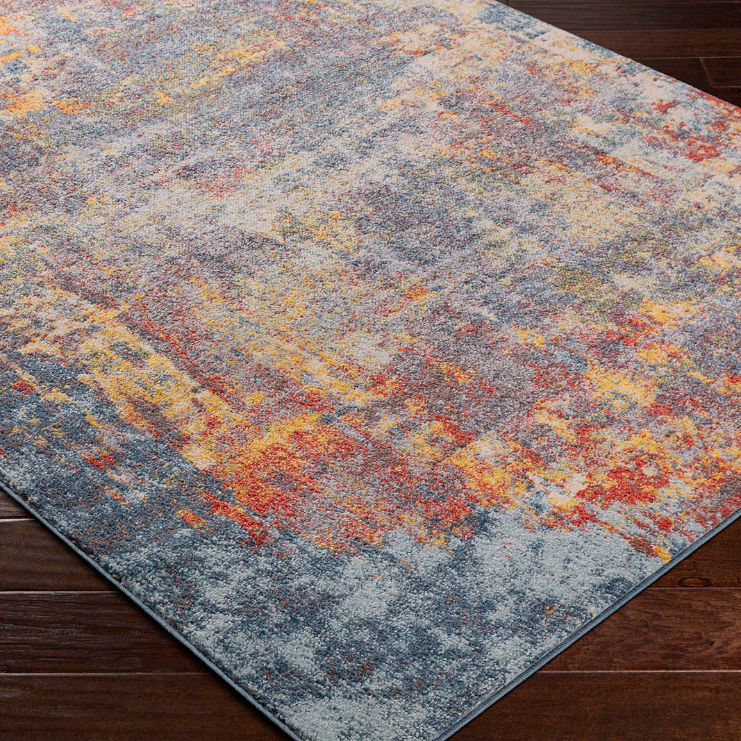 Tapis Abstrait Moderne Multicolore/Bleu Miami