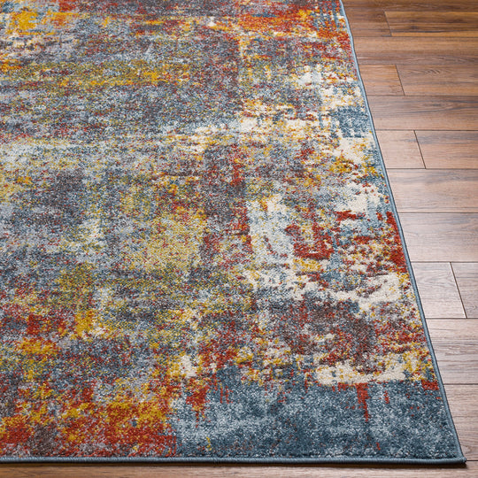 Tapis Abstrait Moderne Multicolore/Bleu Miami