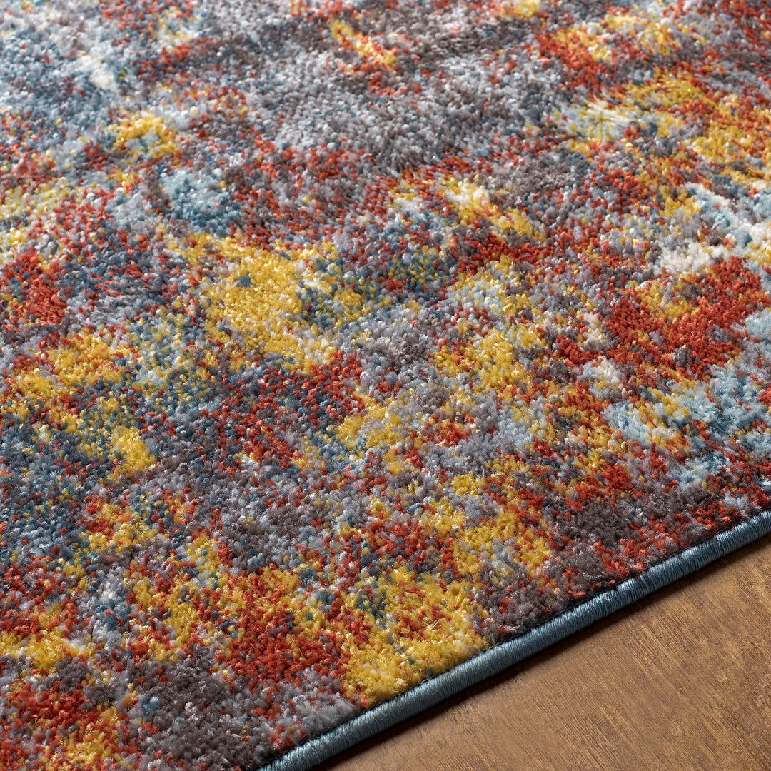 Tapis Abstrait Moderne Multicolore/Bleu Miami