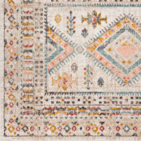 Tapis Rond Scandinave Bohème Multicolore/Rose Rond Jaipur