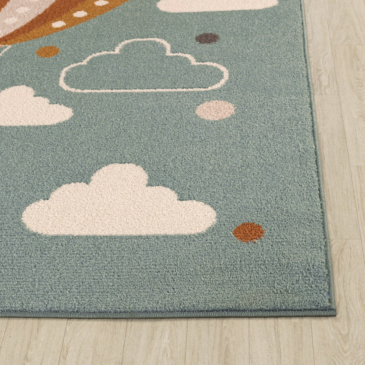 Tapis Enfant Montgolfière Nuages Multicolore/Bleu Cenon