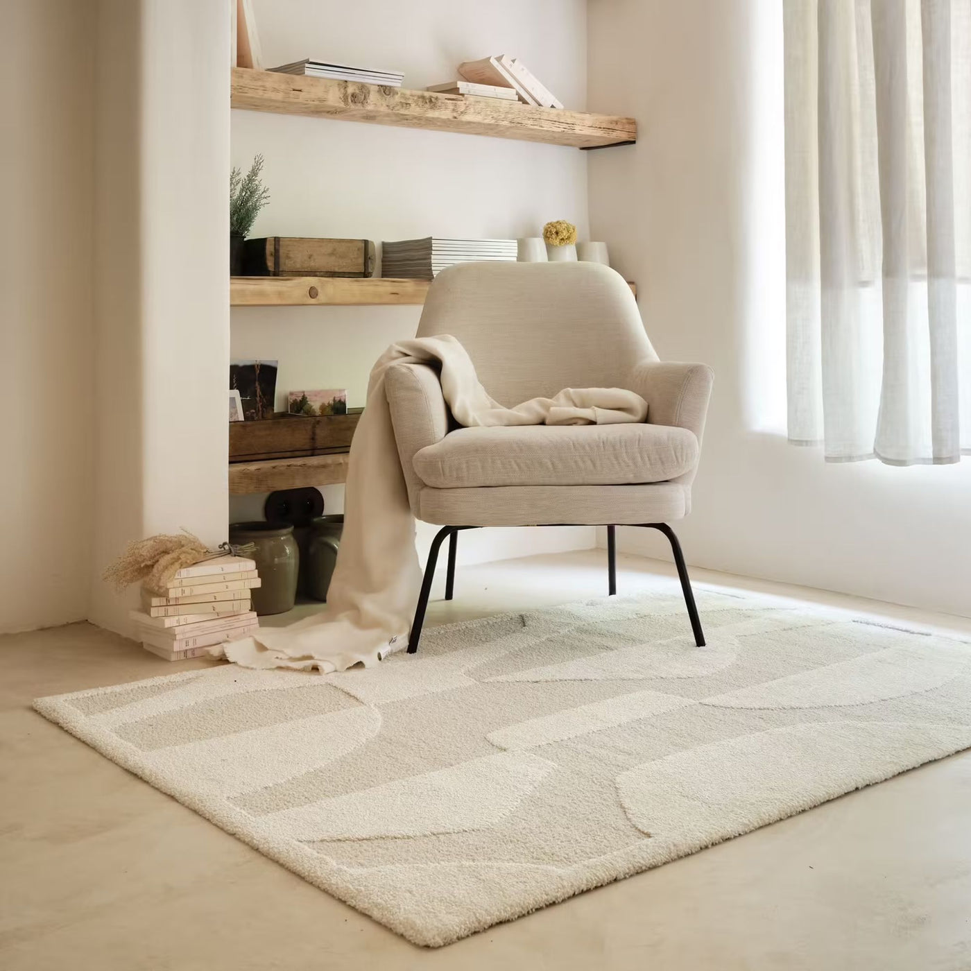 Tapis ALINEA Mira à motifs abstraits Beige 120x170cm