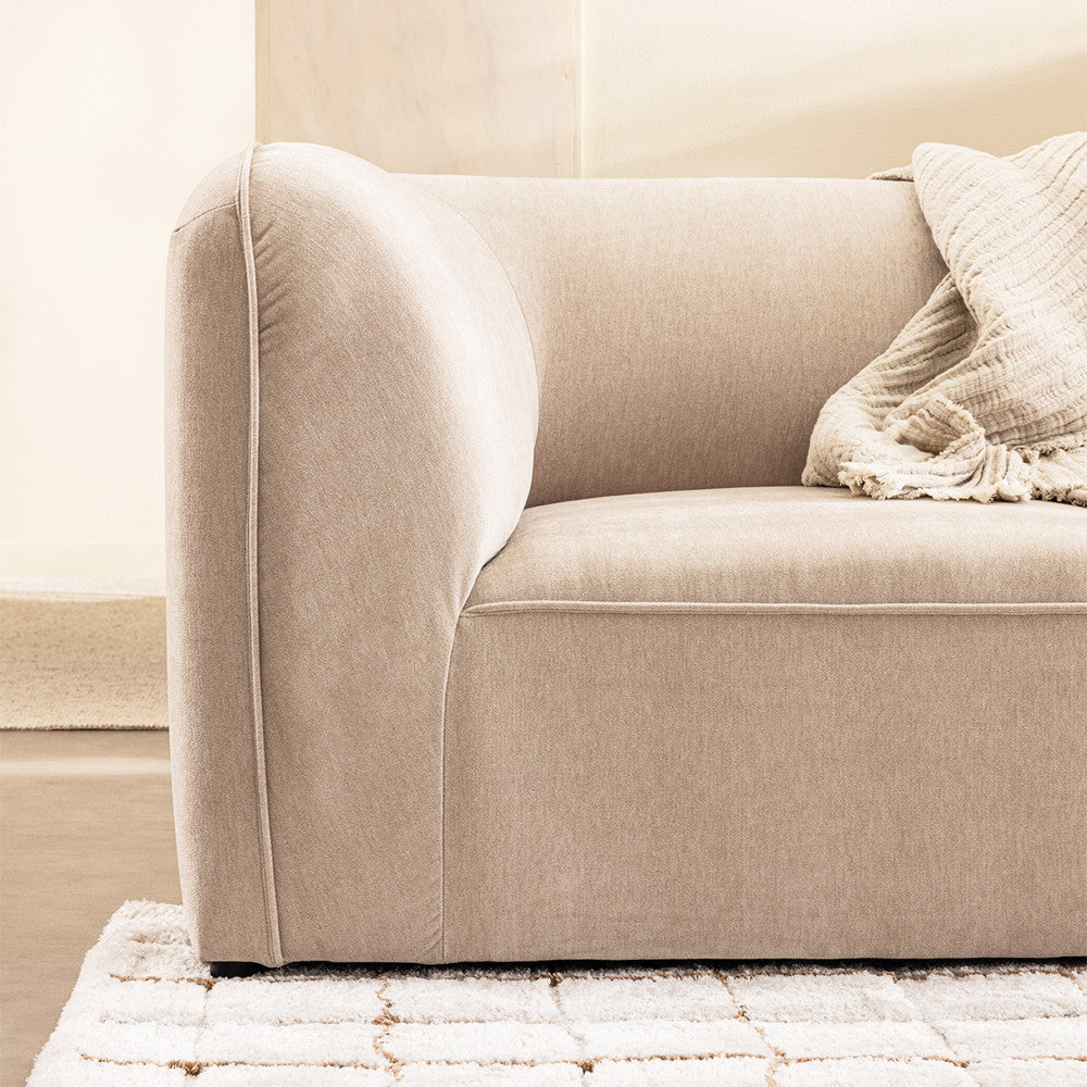 Canapé DRAWER modulable en tissu ecru Noor