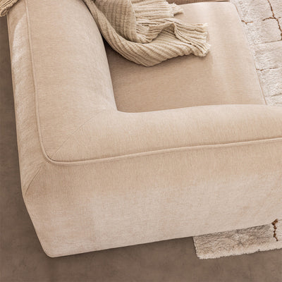 Canapé DRAWER modulable en tissu ecru Noor