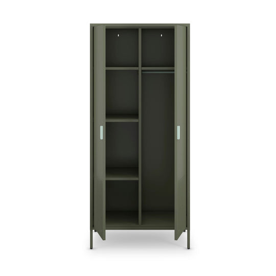 Armoire DRAWER Adel 2 portes en métal vert