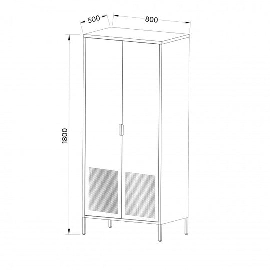 Armoire DRAWER Adel 2 portes en métal vert