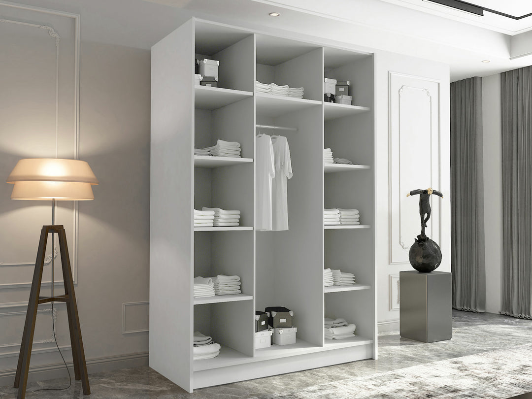 Armoire MOBILIER 1 Closico Decoron I (Blanc + Noir)