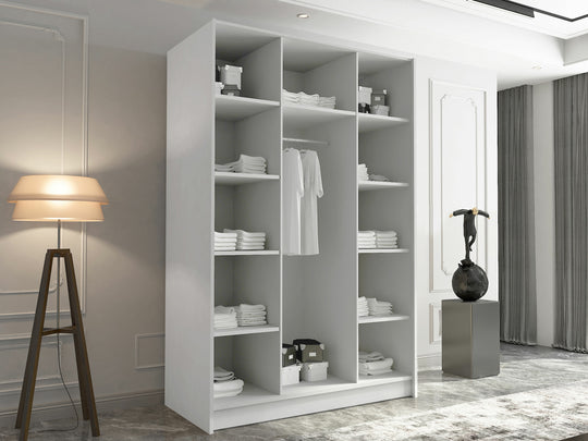 Armoire MOBILIER 1 Closico Decoron I (Blanc + Noir)