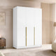 Armoire MOBILIER 1 Closico Decoron I (Blanc + Doré)