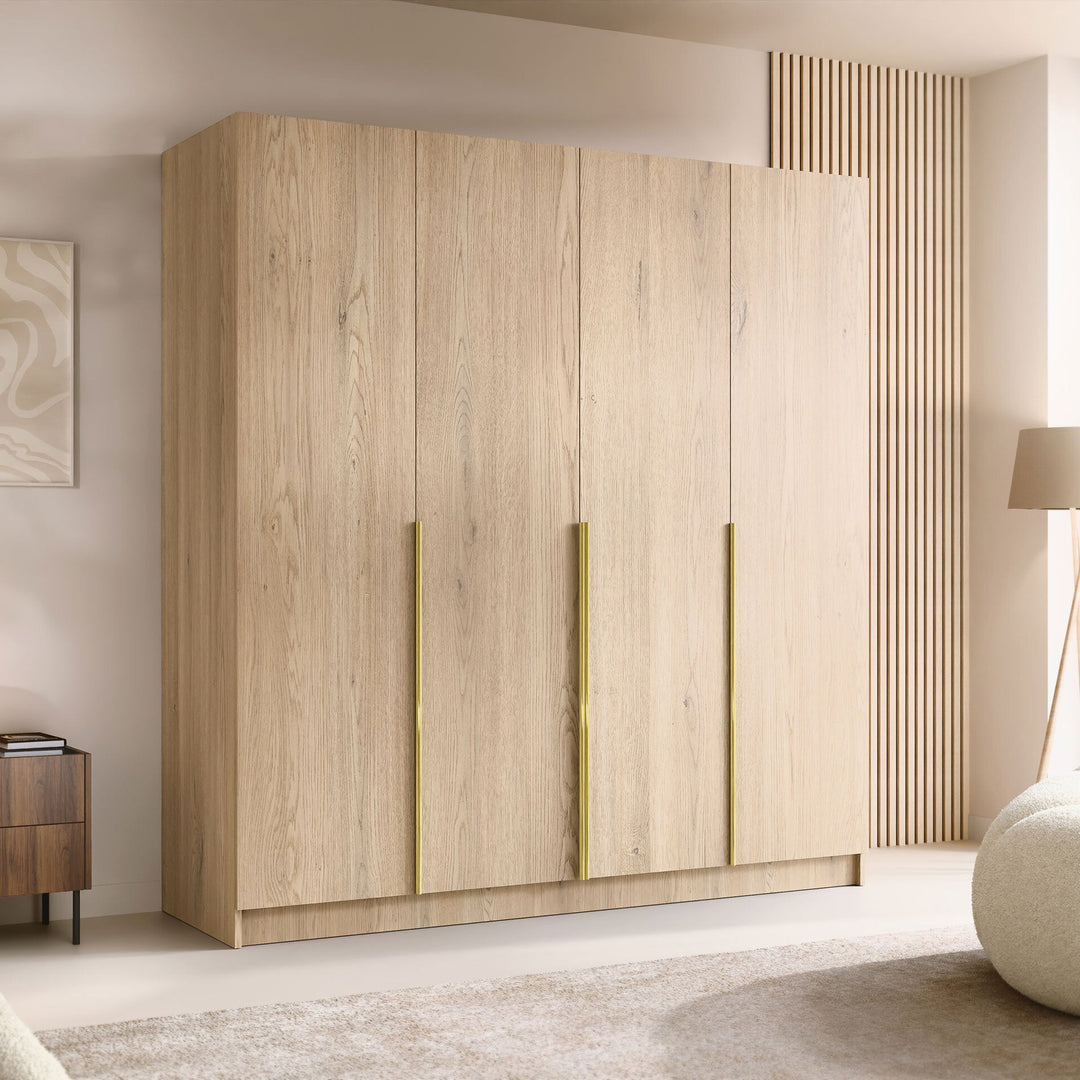 Armoire MOBILIER 1 Closico Navor I (Bois clair + Doré)