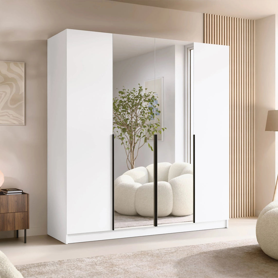 Armoire MOBILIER 1 Closico Navor II (Blanc + Noir)