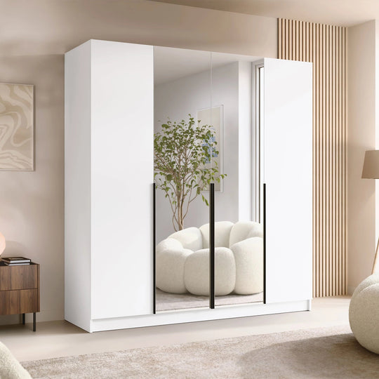 Armoire MOBILIER 1 Closico Navor II (Blanc + Noir)
