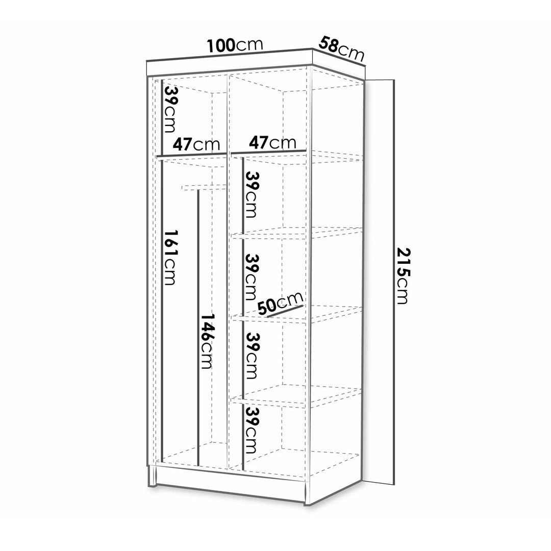 Armoire MOBILIER 1 Closico Staton I (Cachemire + Doré)