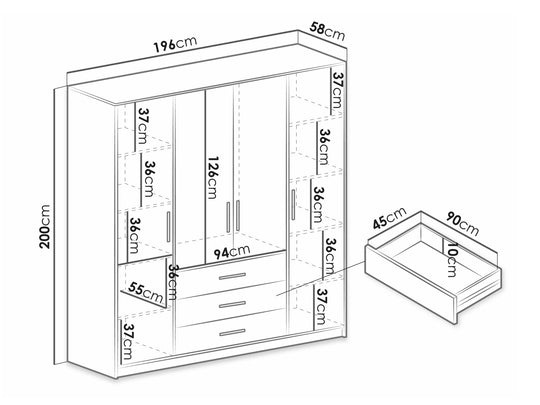 Armoire MOBILIER 1 Dortivu (Blanc)